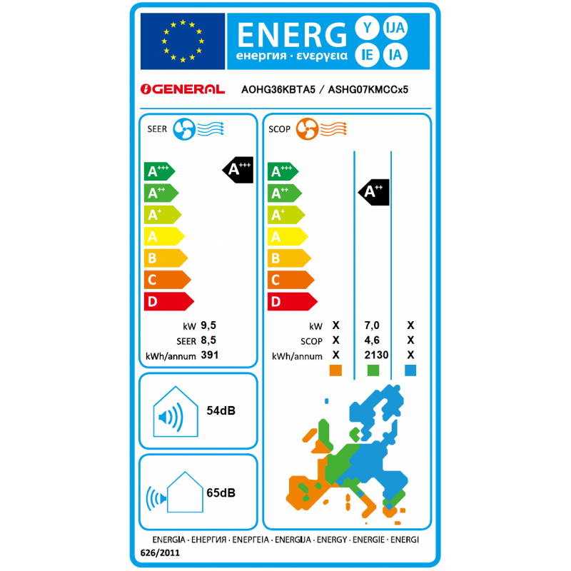 Unité Extérieure (5 Sorties) G-AOHG 36 KBTA5.UE GENERAL Unité Extérieure (5 Sorties) G-AOHG 36 KBTA5.UE GENERAL
